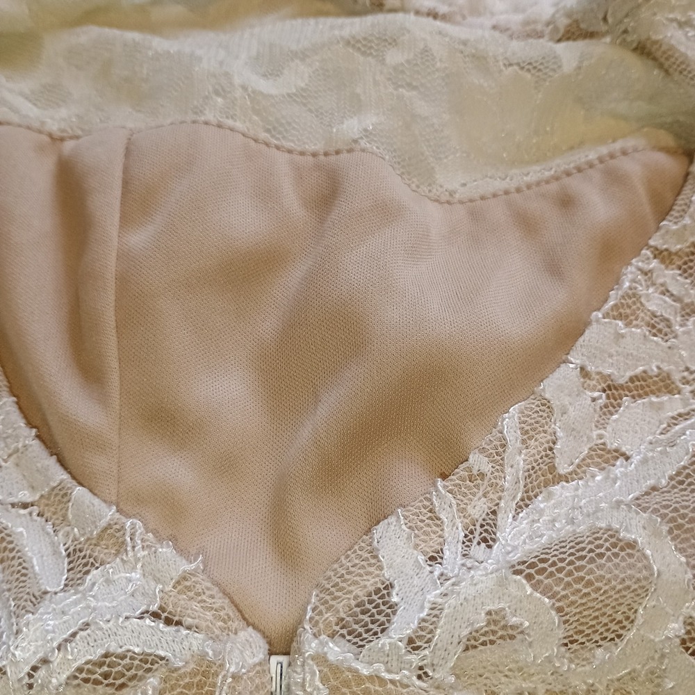 Jump Apparel Ivory Lace Dress XS Open Back Sleeveless Cocktail Party Wedding - Picture 5 of 16